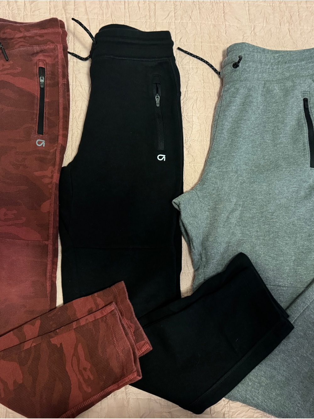 GAP Kids Black, Gray & Red Camo Jogger Pants Trio